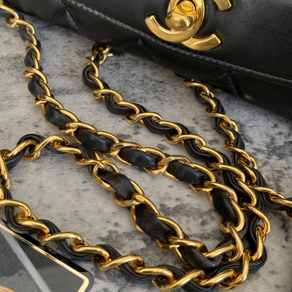 Chanel Black and Gold Crossbody Bag with Quilted Leather - Picture 15 of 17
